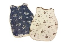 6重ガーゼ織スリーパー×2枚 （ベージュ・ネイビー） 綿 コットン ベビー キッズ 子供服 オールシーズン 出産祝い お祝い ギフト 赤ちゃん用品 ベビー用品 日本製
