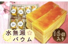 No.027 水無瀬バウム 　16個入り ／ お菓子 バームクーヘン 甘酒豆乳 大阪府 特産品