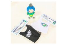 No.103 みづまろくん「ミニぬいぐるみ＋立体マスク黒白2枚」 ／ ご当地キャラクター マスコット オリジナル 大阪府