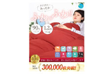 ＜洗える＞羽毛掛け布団シングル日本製ダウン90%1.2kg無地レッド抗菌防臭防ダニ加工生地使用【1127737】