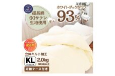 <超長綿100%60番手サテン織>羽毛布団 本掛け キング ホワイトダックダウン93%Dp380【1144984】