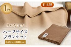 キャメル毛布　ハーフサイズブランケット　140cm×100cm　お昼寝にもどうぞ【1258877】