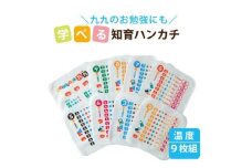 水をかけると文字が浮き出る!不思議なタオルハンカチ 9枚組(温度)【1427128】