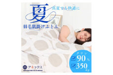 ＜洗える＞洗濯可能な羽毛肌掛け布団シングル日本製軽量夏用ダウンケット/北欧柄丸柄ベージュ抗菌防臭【1509985】
