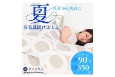 ＜洗える＞洗濯可能な羽毛肌掛け布団シングル日本製軽量夏用ダウンケット/北欧柄丸柄ベージュ抗菌防臭【1509985】