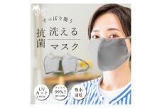飛沫防止 マスク フルテクト  グレー 2枚組(大人用・男女兼用)【1555917】