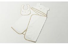 009_5010 コットンベビー　フード付きおくるみ+スタイセット（ベージュ）