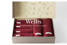 Wellis【極上の肌心地】フェイスタオル４枚・バスタオル２枚　ギフトセット　ボルドー（009_5035_04）