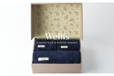 Wellis【極上の肌心地】フェイスタオル2枚・バスタオル1枚　ギフトセット　ネイビー（009_5036_03）