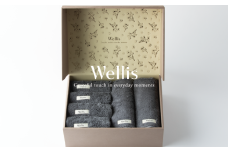 Wellis【極上の肌心地】ウォッシュタオル4枚・フェイスタオル2枚　ギフトセット　グレー（009_5037_02）