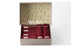 Wellis【極上の肌心地】ウォッシュタオル4枚・フェイスタオル2枚　ギフトセット　ボルドー（009_5037_04）