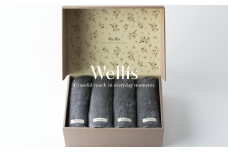 Wellis【極上の肌心地】フェイスタオル4枚　ギフトセット　グレー（009_5038_02）