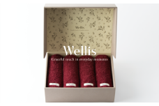 Wellis【極上の肌心地】フェイスタオル4枚　ギフトセット　ボルドー（009_5038_04）