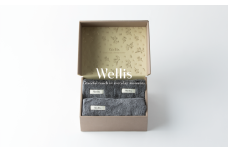 Wellis【極上の肌心地】ウォッシュタオル2枚・フェイスタオル1枚　ギフトセット　グレー（009_5039_02）