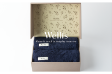 Wellis【極上の肌心地】バスタオル2枚　ギフトセット　ネイビー（009_5040_03）