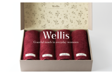Wellis【極上の肌心地】バスタオル4枚　ギフトセット　ボルドー（009_5041_04）