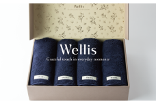 Wellis【極上の肌心地】バスタオル4枚　ギフトセット　ネイビー（009_5041_03）