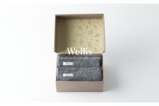 Wellis【極上の肌心地】フェイスタオル2枚　ギフトセット　グレー（009_5042_02）