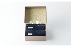 Wellis【極上の肌心地】フェイスタオル2枚　ギフトセット　ネイビー（009_5042_03）