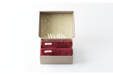 Wellis【極上の肌心地】フェイスタオル2枚　ギフトセット　ボルドー（009_5042_04）