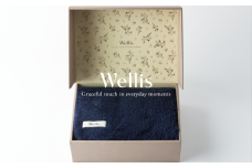 Wellis【極上の肌心地】ブランケット1枚　ギフトセット　ネイビー （009_5046_03）