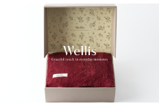 Wellis【極上の肌心地】ブランケット1枚　ギフトセット　ボルドー （009_5046_04）