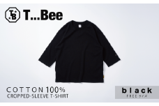 橘織物　T...Bee　半端丈 Tee Black （009_5228）