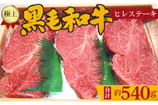No.215 極上　黒毛和牛　ヒレステーキ　計約540g ／ 牛肉 希少部位 大阪府 特産品
