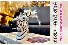 No.323 アニマルフラワー（シマウマ） ／ インテリア ドライフラワー 置物 癒し 大阪府 特産品