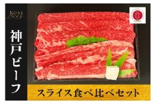 神戸ビーフ　スライス食べ比べセット（バラ・赤身）