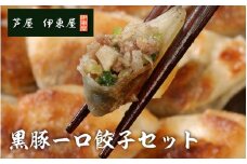 芦屋 伊東屋謹製 黒豚一口餃子セット 40個 ／ ぎょうざ 餃子 中華 中華料理 冷凍 冷凍餃子 簡単調理 ギョウザ こだわり 肉汁 ジューシー 国産 野菜 肉 一口サイズ おつまみ 鹿児島黒豚 取り寄せ グルメ タレ付