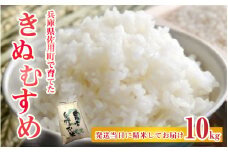 【先行予約】兵庫県佐用町で育てたきぬむすめ 10kg【2025年10月中旬頃から順次発送予定】 兵庫県産 きぬむすめ 減農薬米 精米 お米 特Aランク 