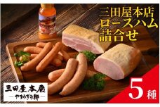 【テレビで紹介されました】  三田屋本店ロースハム5種詰合せ ／ ハム ロース ロースハム ハム詰め合わせ セット 贈答 贈答用 ギフト 歳暮 お歳暮 おためし 冷蔵 兵庫県 三田屋 本店 三田 テレビ TV 紹介