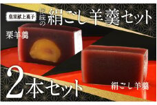 皇室献上菓子　伝統の絹ごし羊羹２本（絹ごし羊羹・栗羊羹）セット