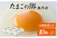 【定期便6ヶ月】たまごの郷奥丹波 10個×3パック