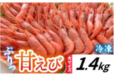 甘えび (大サイズ) 約1,400g 天然・鮮度抜群！【発泡箱】 船内冷凍 64尾