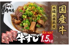 【レビューキャンペーン】国産 牛すじ 1.5kg（500g×3袋）