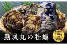 【先行予約】勤成丸の牡蠣 殻付き牡蠣 2.0kgとむき身500gのセット【2025年12月中旬以降順次発送予定】