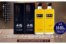  六甲山ピュアモルトウイスキー2本セット(MIZUNARA＆MIZUNARAピーテッド) 　　　※化粧箱付