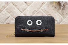 [№5258-7238]0208【ブラック】思わず笑顔になってしまうニッコリ長財布