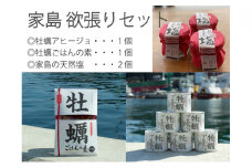 [№5258-0353]《先行予約》家島欲張りセット（牡蠣アヒージョ、牡蠣ごはんの素、家島の天然塩2つ）
