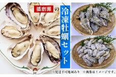 [№5258-0452]ぷりぷり濃厚！播磨灘の冷凍牡蠣セット【加熱用】 殻付かき(12個)・むき身かき（50粒前後）