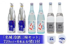 [№5258-0551]「名城 冷酒三昧セット」720ml×6本＆お猪口付