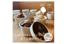 [№5258-0898]チョコレート専門店 こだわりの 濃厚チョコレート アイスクリーム 10種類 詰合せ 各95ml×10個 ギフト カップアイス チョコレート チョコアイス ショコラ 濃厚 スイーツ 内祝