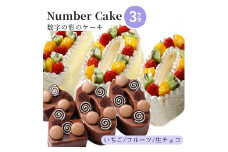 [№5258-7910]お誕生日・記念日など数字にまつわるお祝いに『ナンバーケーキ』 3ケタ いちごいっぱい