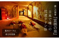 [№5258-1063]日本で唯一の坑道ラドン浴基本コースA【坑道浴 癒し リフレッシュ リラックス 利用券】