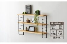 [№5258-7695]L型シェルフフレーム　ワンバイシックス棚板セット　白×ラスティック・パイン
