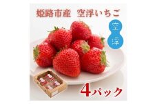 [№5258-1421]先行予約価格[2026年1月上旬より順次お届け]空浮いちご 4パック「北海道・沖縄・離島へのお届け不可」 果物 フルーツ 姫路市産 ハウス育ち デザート おやつ 食後 お菓子作り ケーキ作り