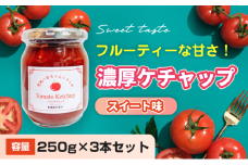 [№5258-1523]【フルーティーな甘さ！】濃厚ケチャップ スイート味 250g 3本セット｜国産 姫路産 八百ちゃんトマト 着色料・保存料不使用