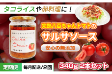 [№5258-1531]【定期便・全2回】サルサソース 340g 2本セット ×2回｜国産 姫路産 八百ちゃんトマト 着色料・保存料不使用